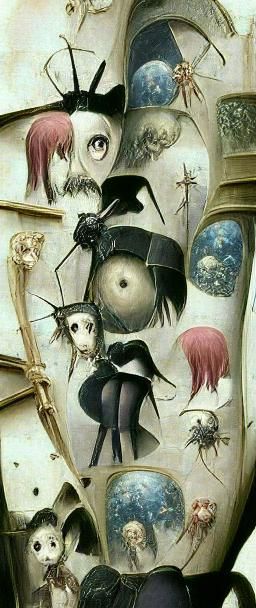 Surreal Victorian Goth Cartoon with Magical Girl