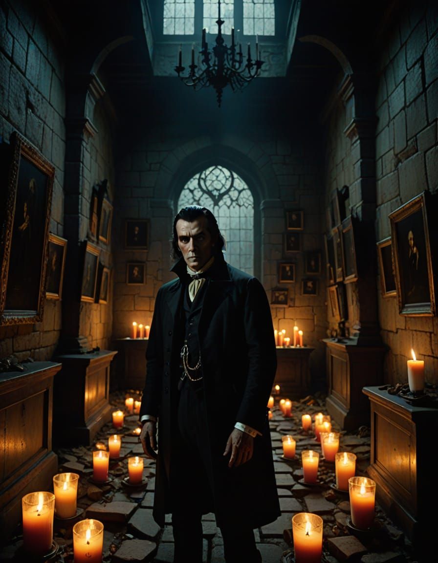 Dark Lord in Dramatic Castle Setting
