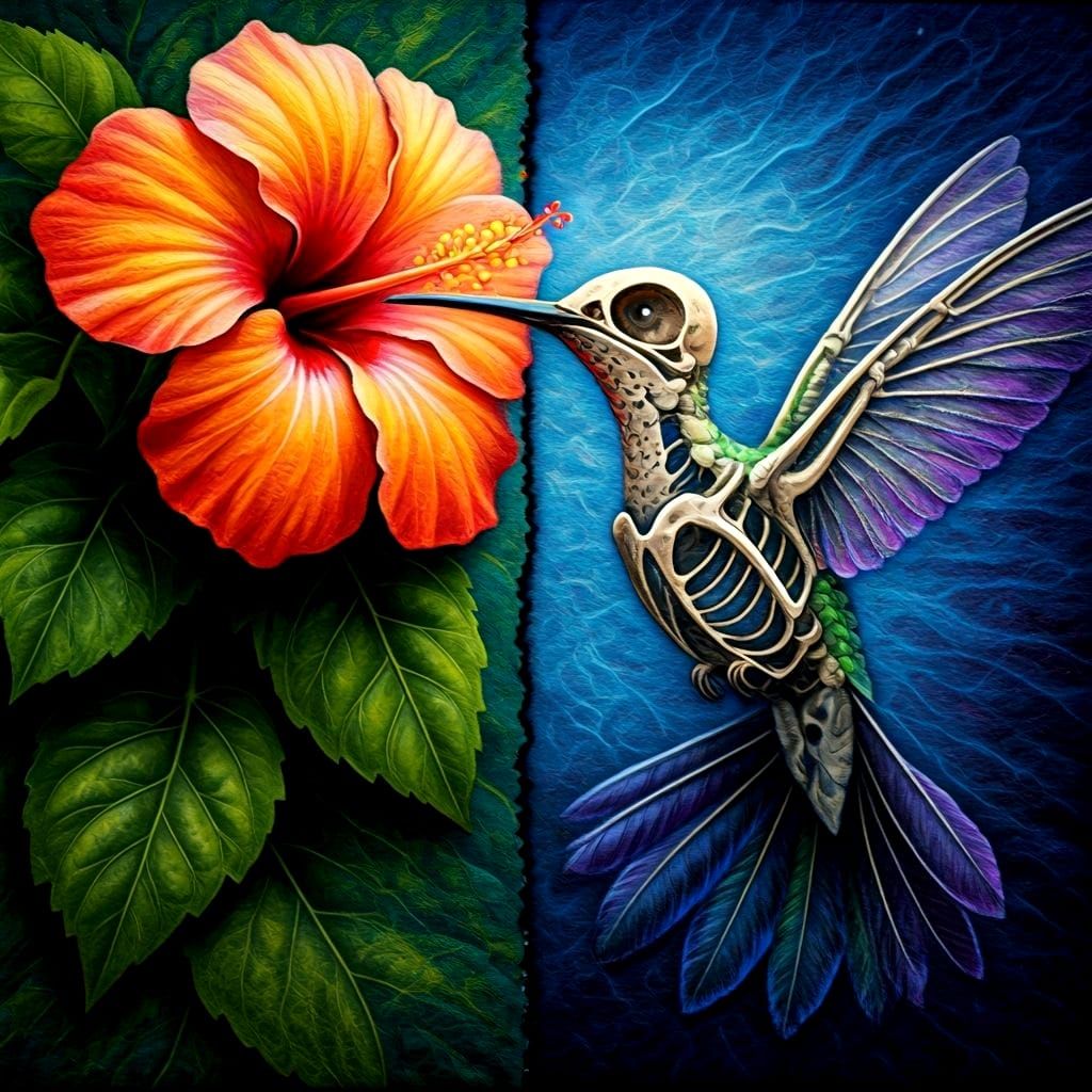 Hummingbird: Felt Art Dichotomy in Jackie Cardy Style