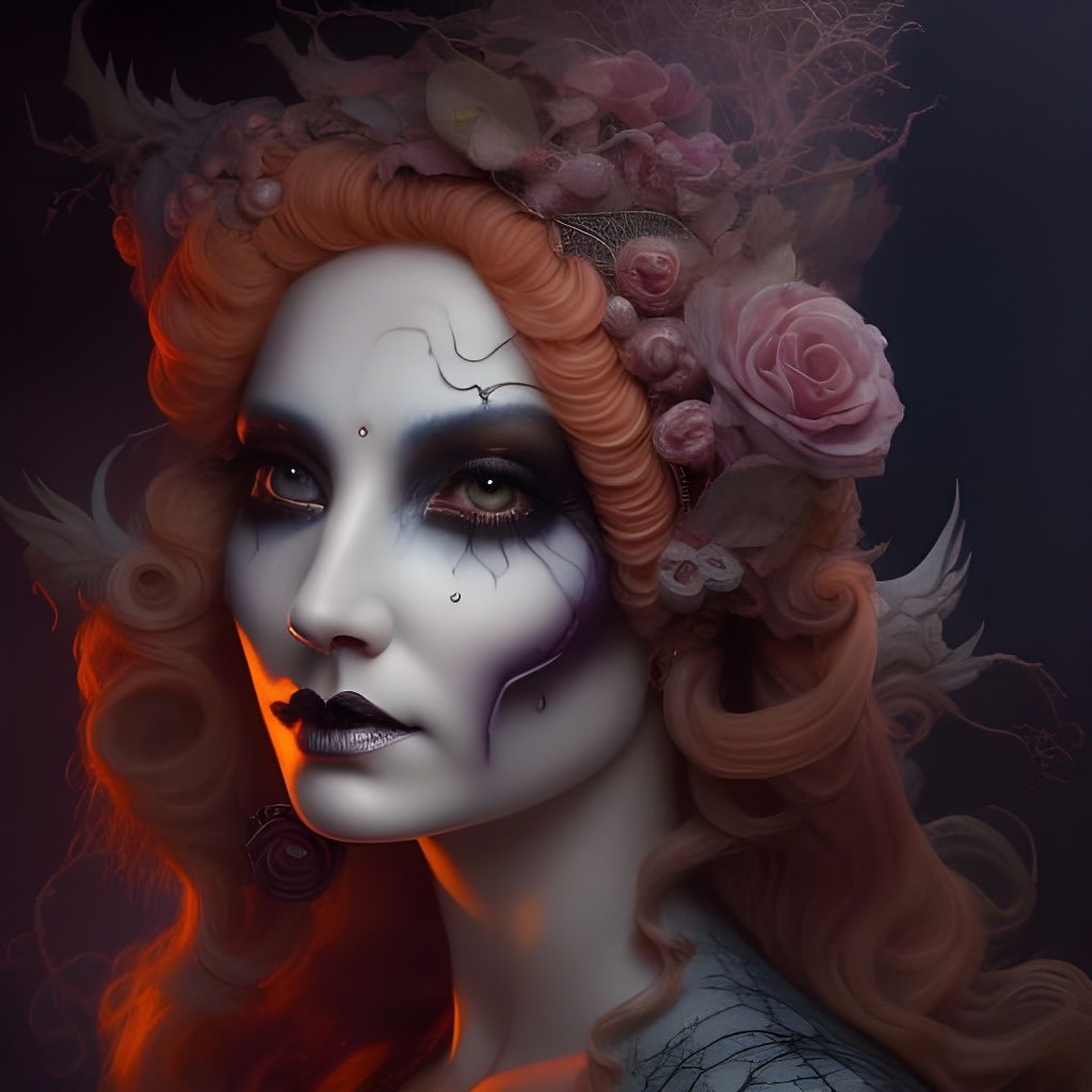 Festive Halloween Goddess Portrait in Eldritch Style