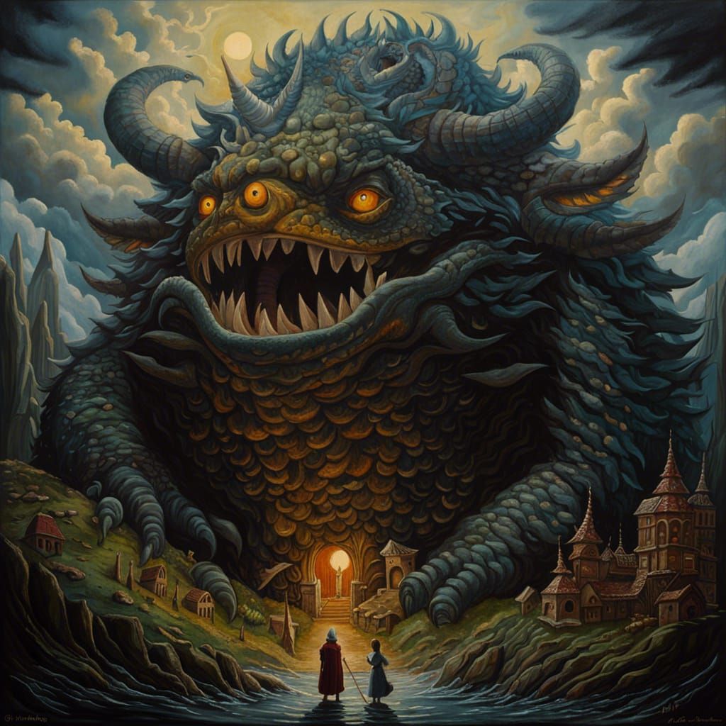 Inside the Monster: A Medieval Fantasy Painting
