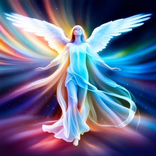 Ethereal Archangel in Soft Focus Nebular Haze