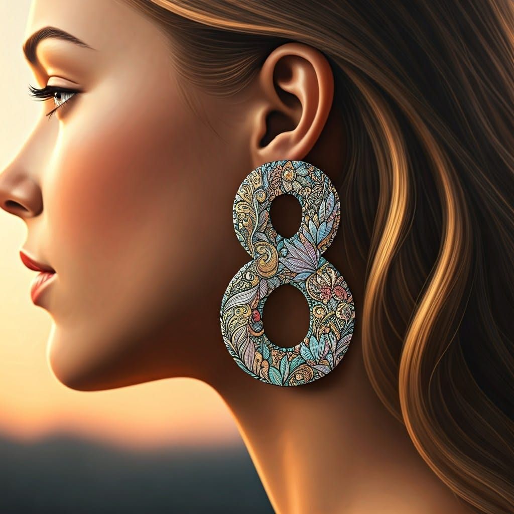 Number 8 Earring
