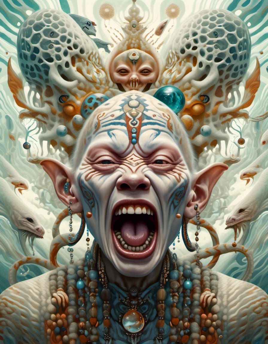 Surreal Shaman Dreamscape: Digital Oil Painting