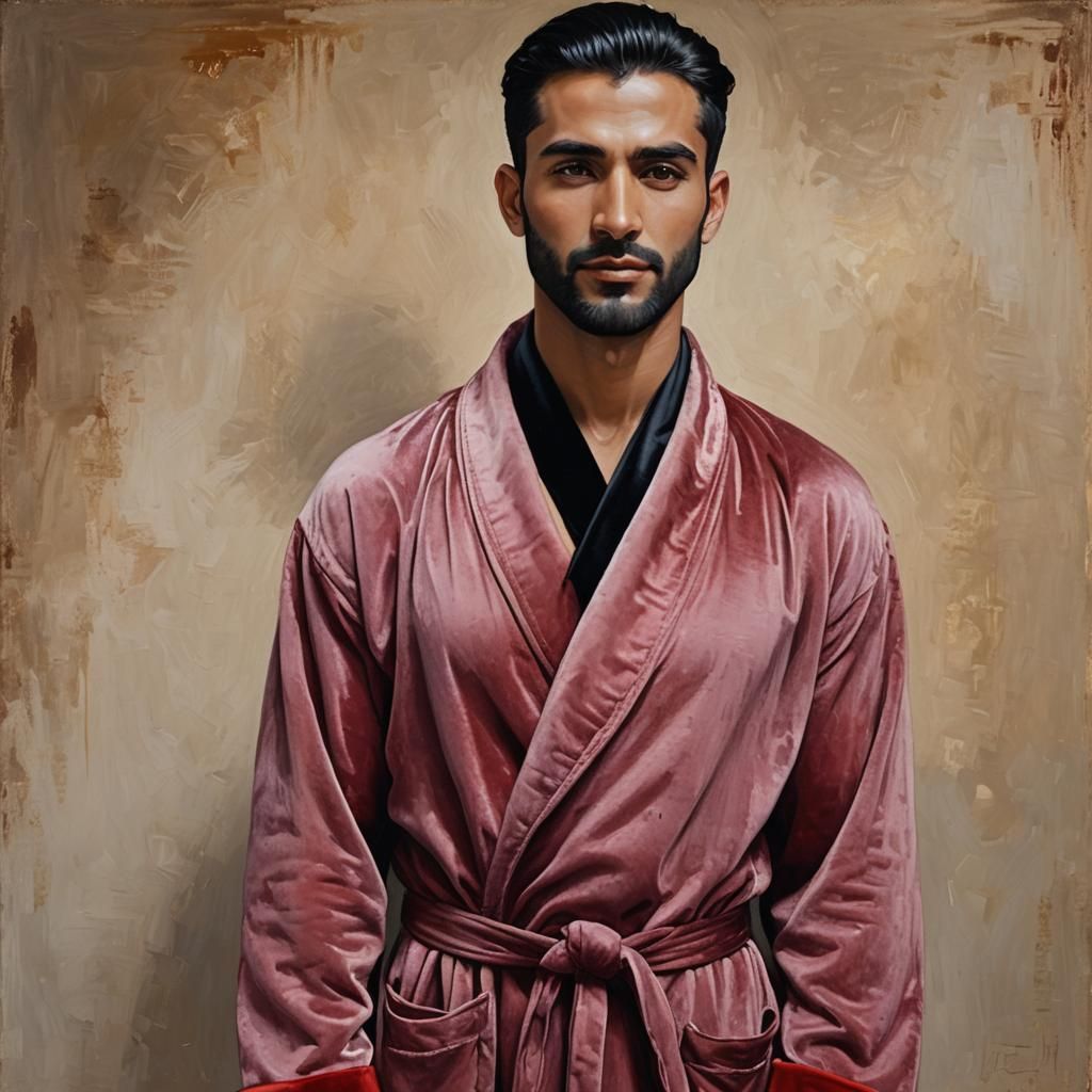 Portrait in Red Velvet Bathrobe, Cezanne Impressionism