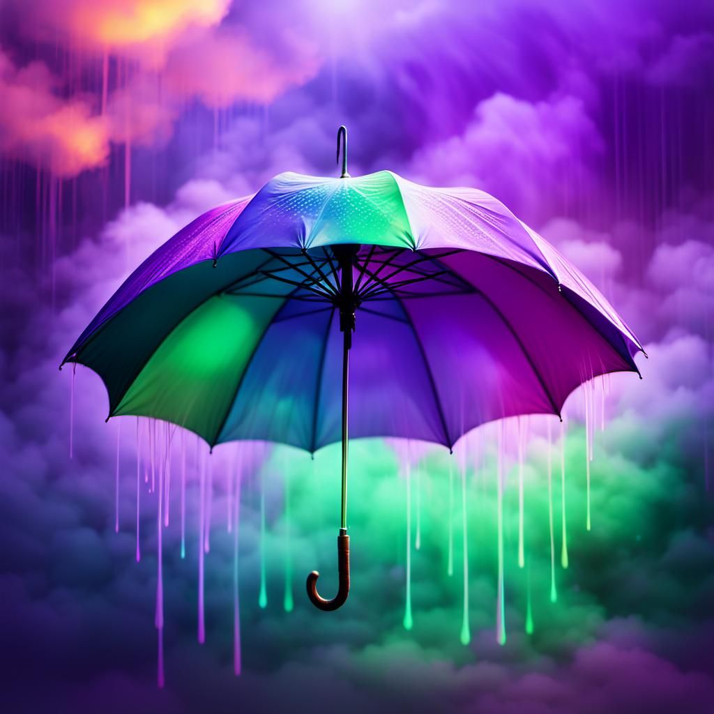 Dreamy Umbrella in Ethereal Vortex