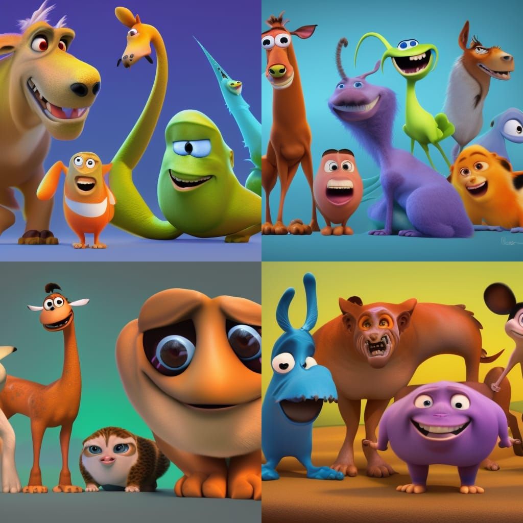 Funny Animals in Pixar Style 3D Art