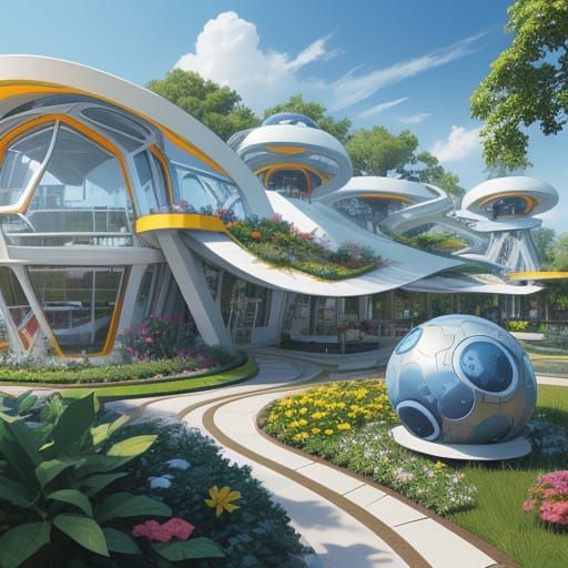 Futuristic Kindergarten Design with Playful Puzzle Garden