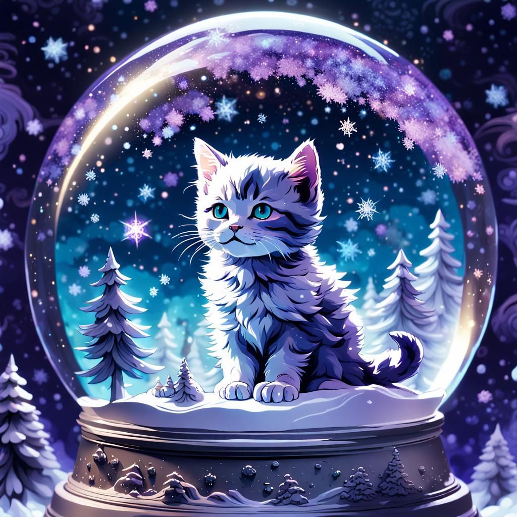 purple snow globe