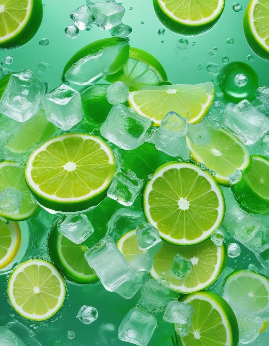 Lemon Slices and Ice Cubes in Whitewater