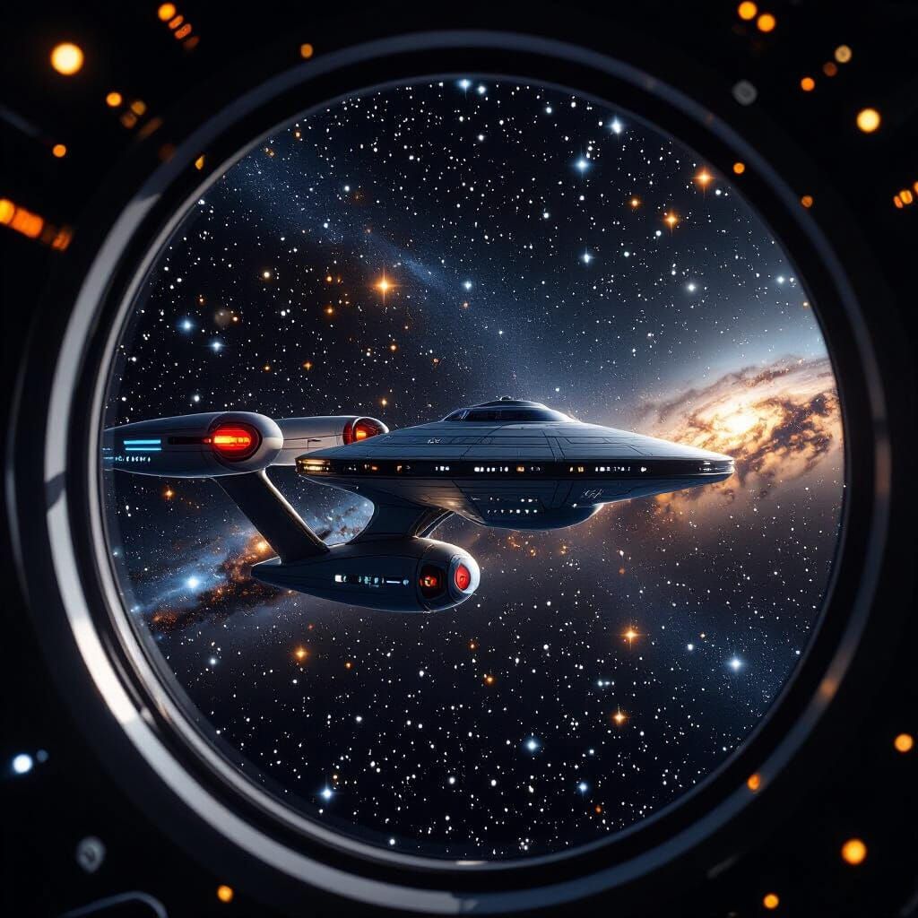 Starship Window View of Endless Space