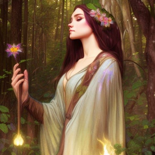 Whimsical Fantasy Elf Portrait in Vibrant Triadic Colors