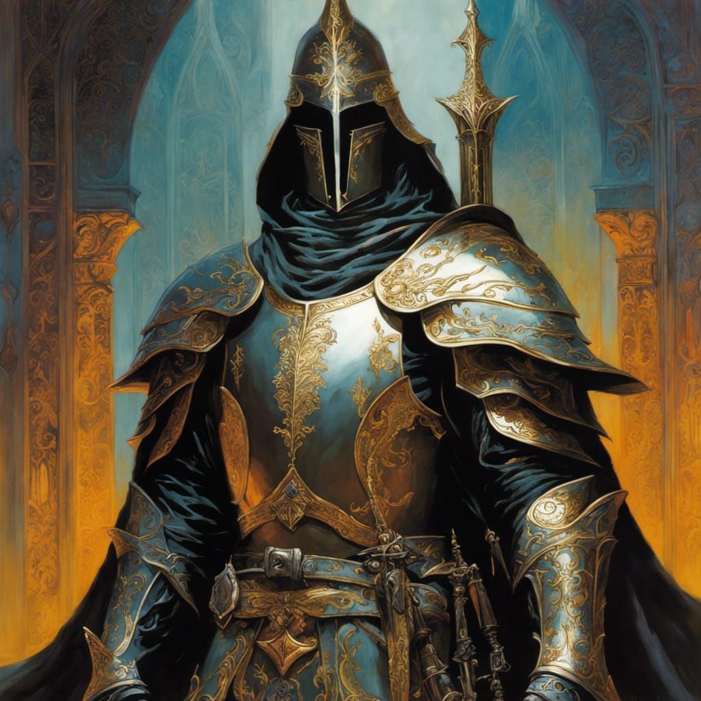 Nazgul in Ornate White Armor: Digital Art