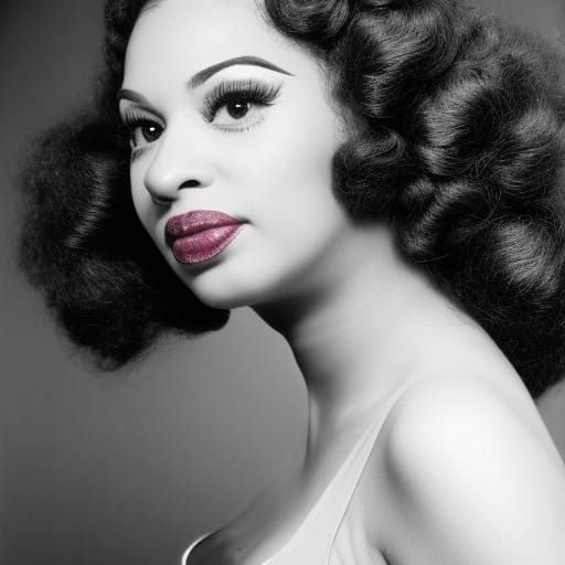 Glamorous 1940s Jazz Singer in Film Noir Style