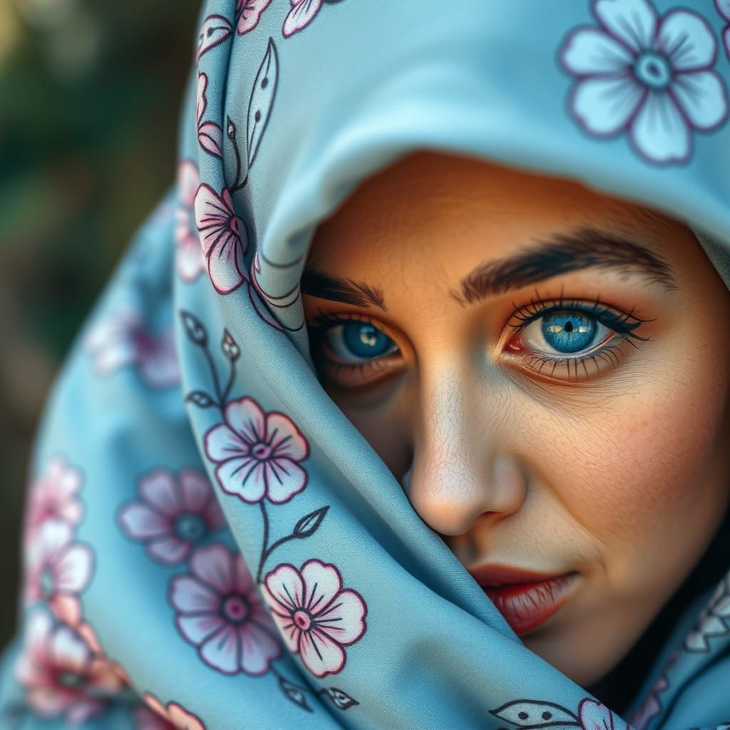 Exquisite Lebanese Beauty with Hypnotic Eyes and Zentangle F...
