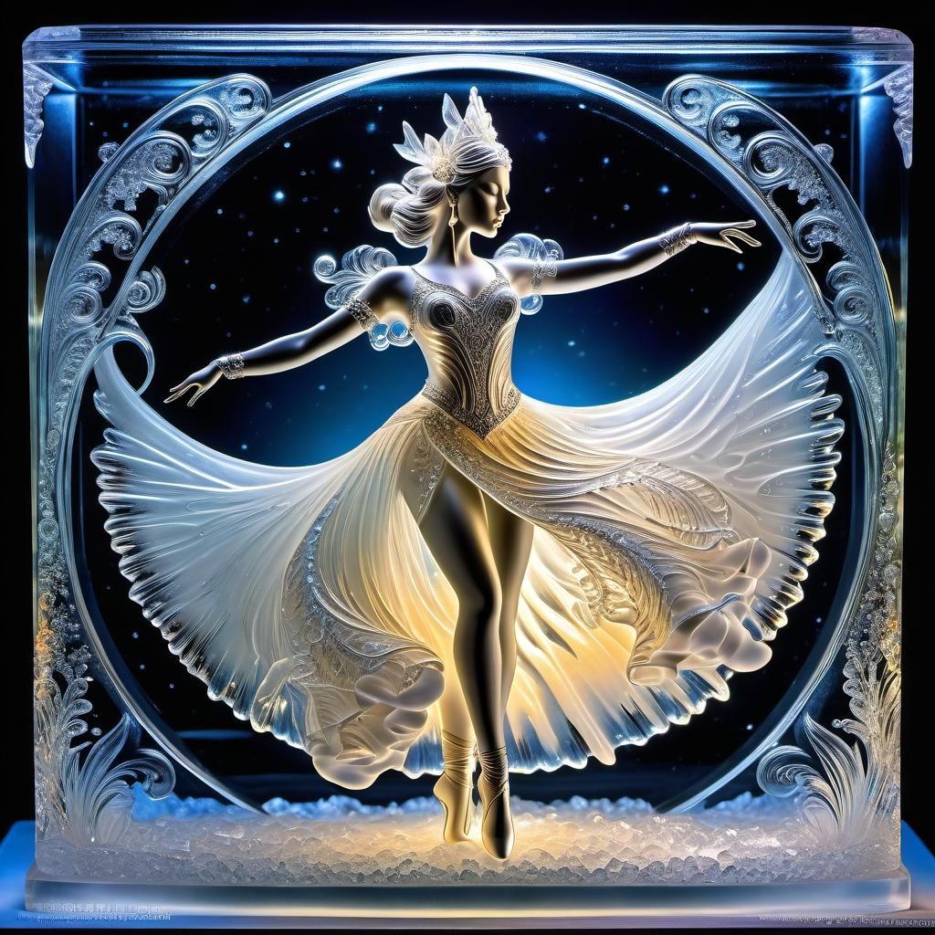 Exquisite Ice Dancer Sculpture in Dreamlike Fantasy