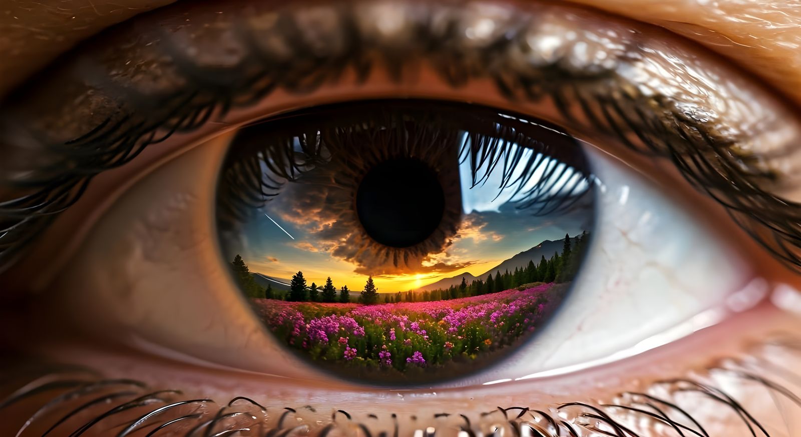Celestial Eye Reflects Vibrant Landscape