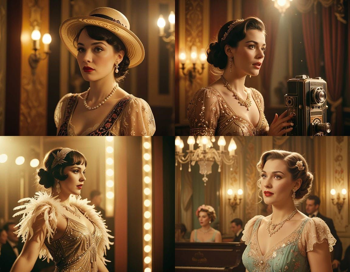 Elegant Woman in 1930s Hungarian Film Style