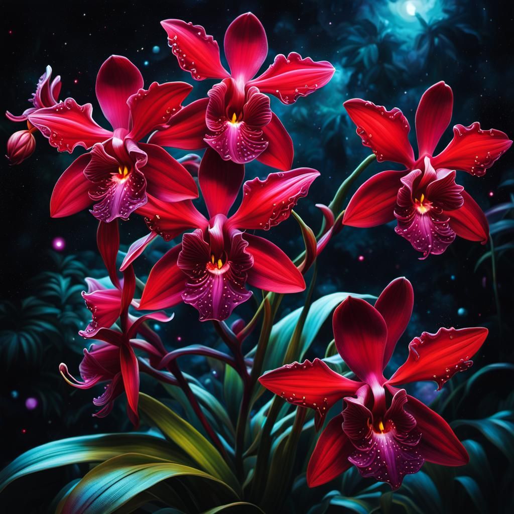 Red orchids