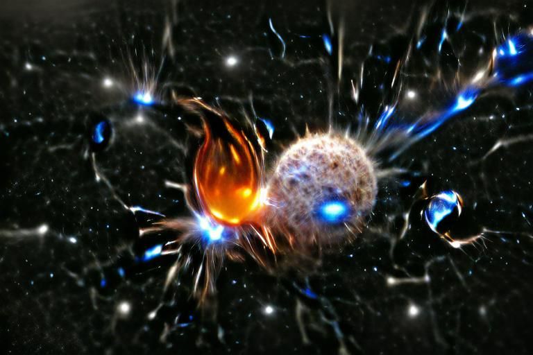 Exploding Planet Lit by Neutron Star