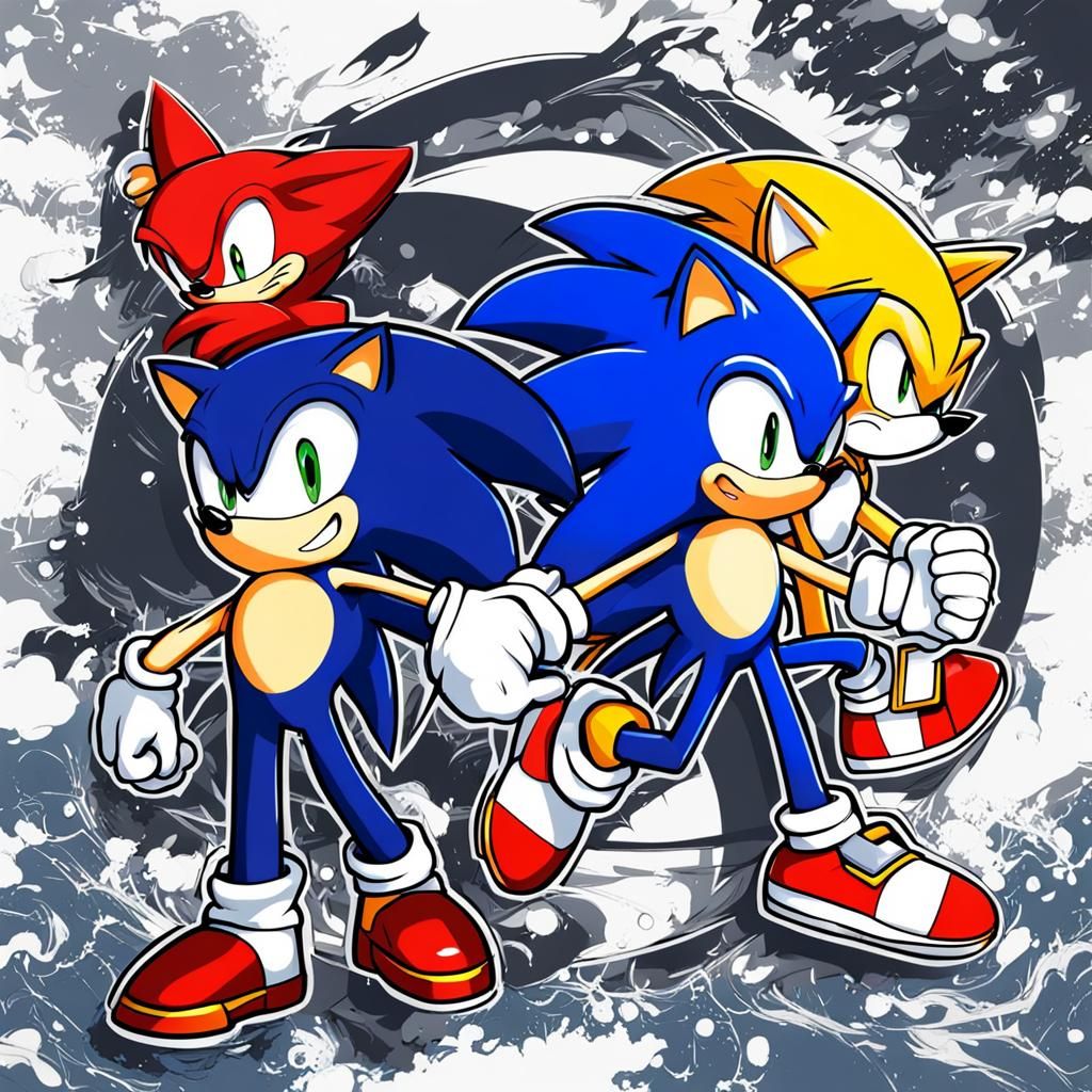 Sonic and Shadow: Dynamic Anime Style