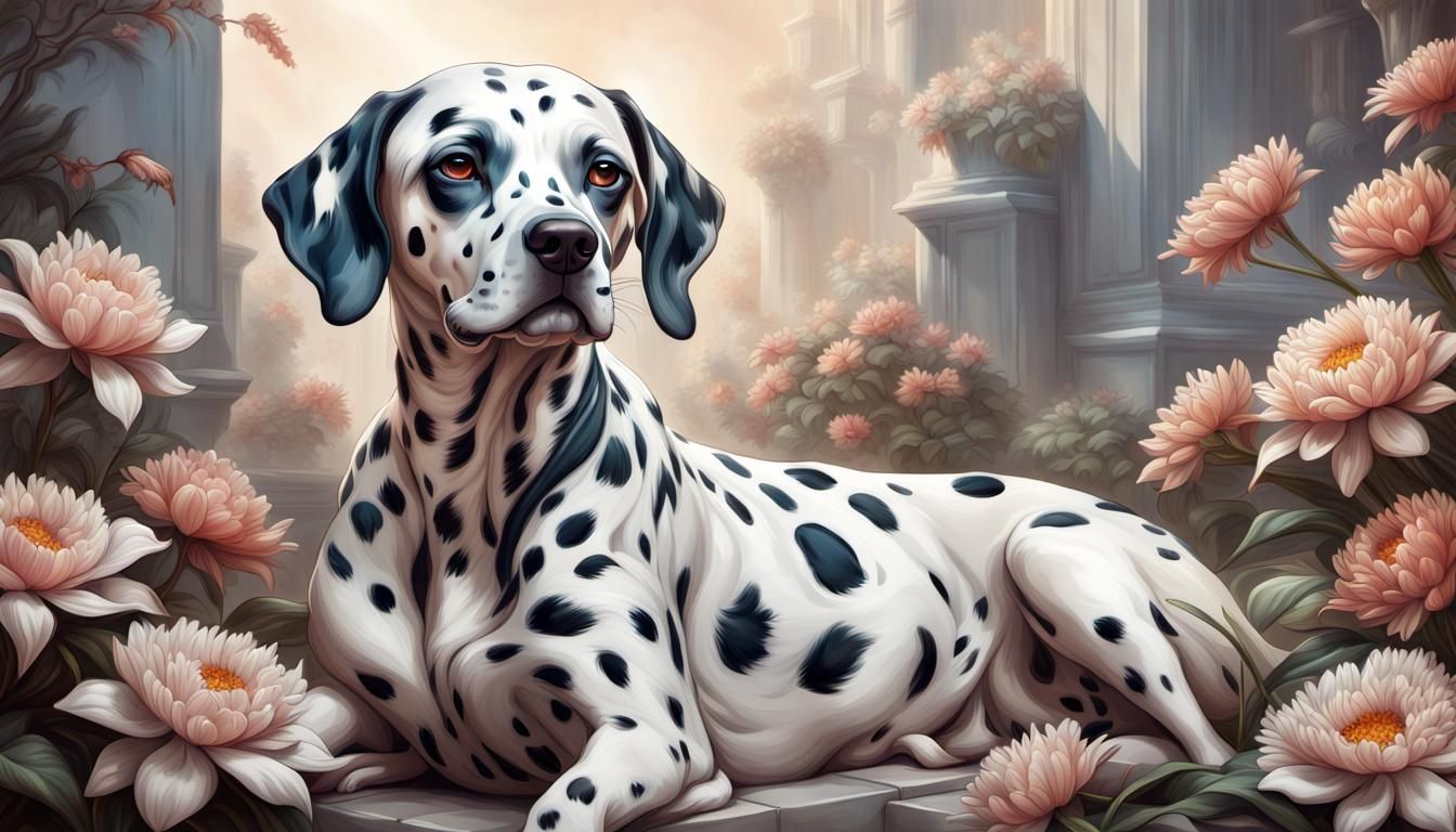 Dalmatian Dog in Ceramic Tile Art