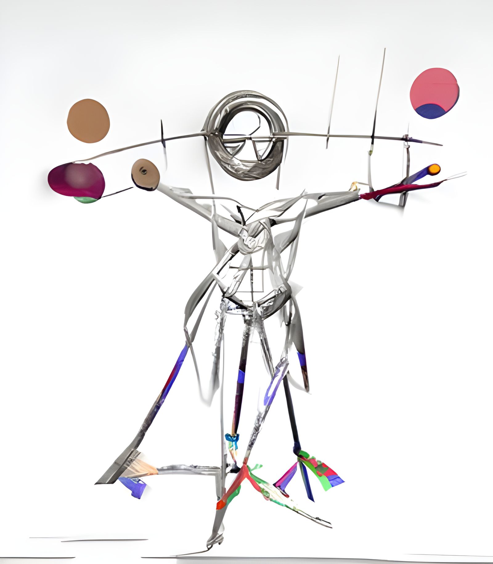 Abstract Vitruvian Man in Kandinsky Style
