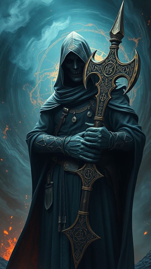 Fantasy Executioner with Ornate Ax