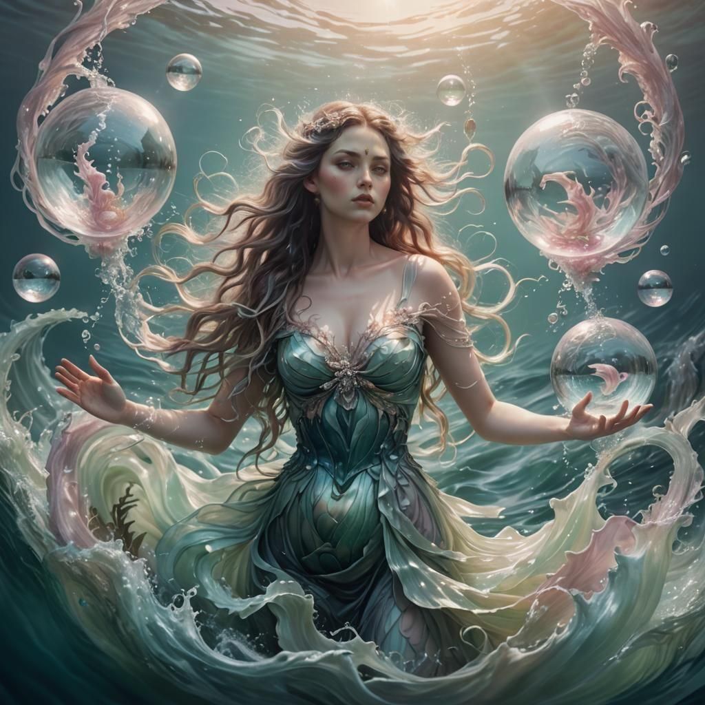 Siren Collecting Ships in Water Orbs