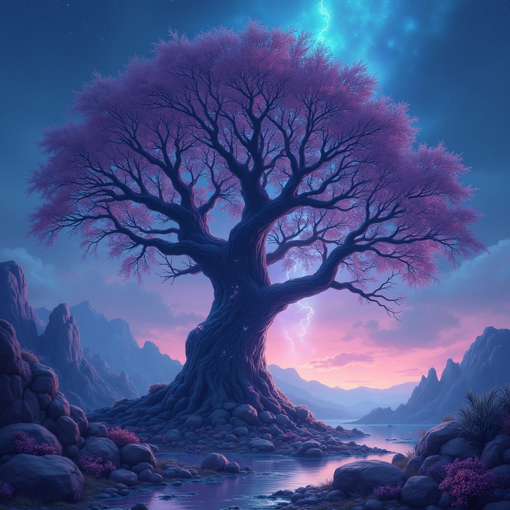 Bioluminescent Ancient Tree in Hidden Valley