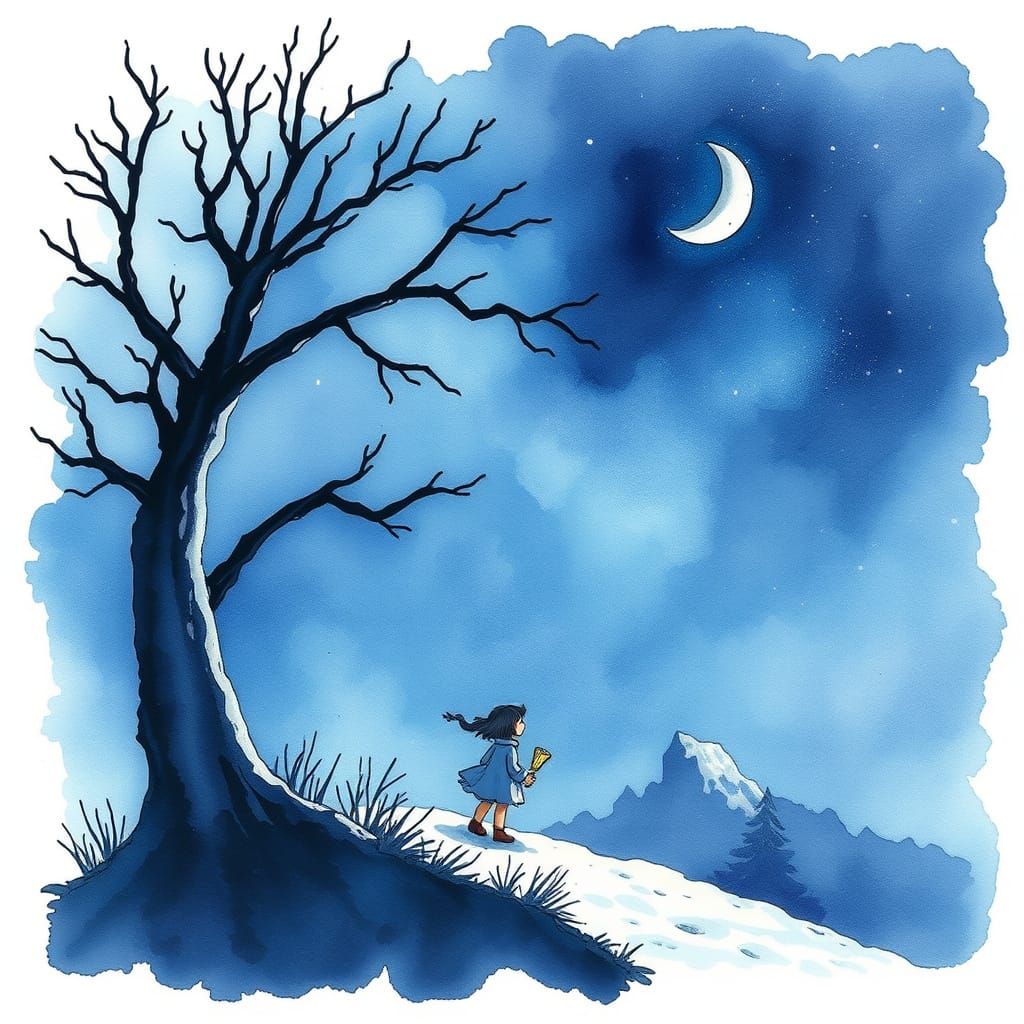 Bleeding Edge Watercolor of Figure in Shadow