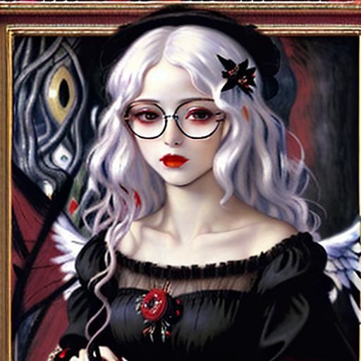 Intricate Witch or Vampire with White Hair
