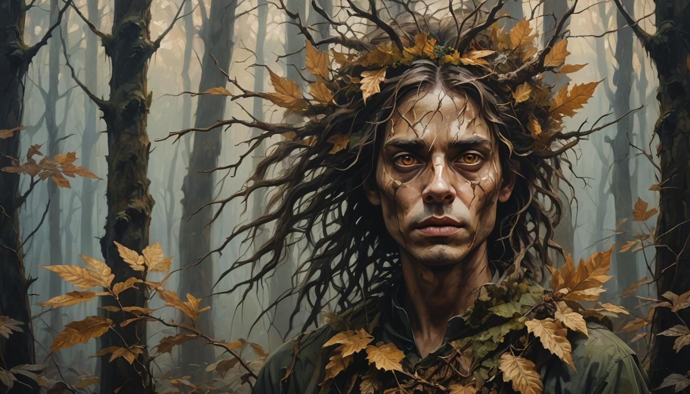 Eerie Doppelganger Portrait in Impressionist Oil Painting