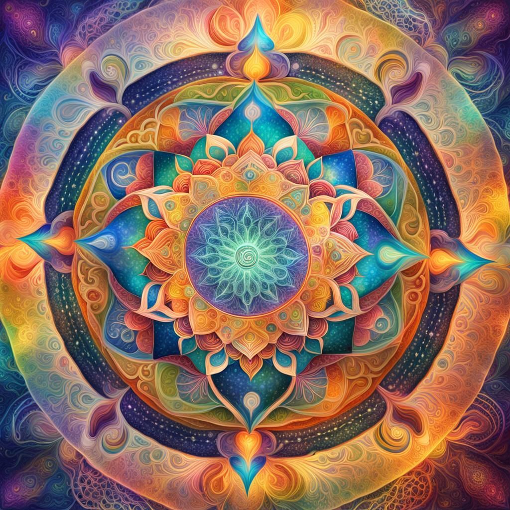 Visionary Healing Mandala with Astral Glows