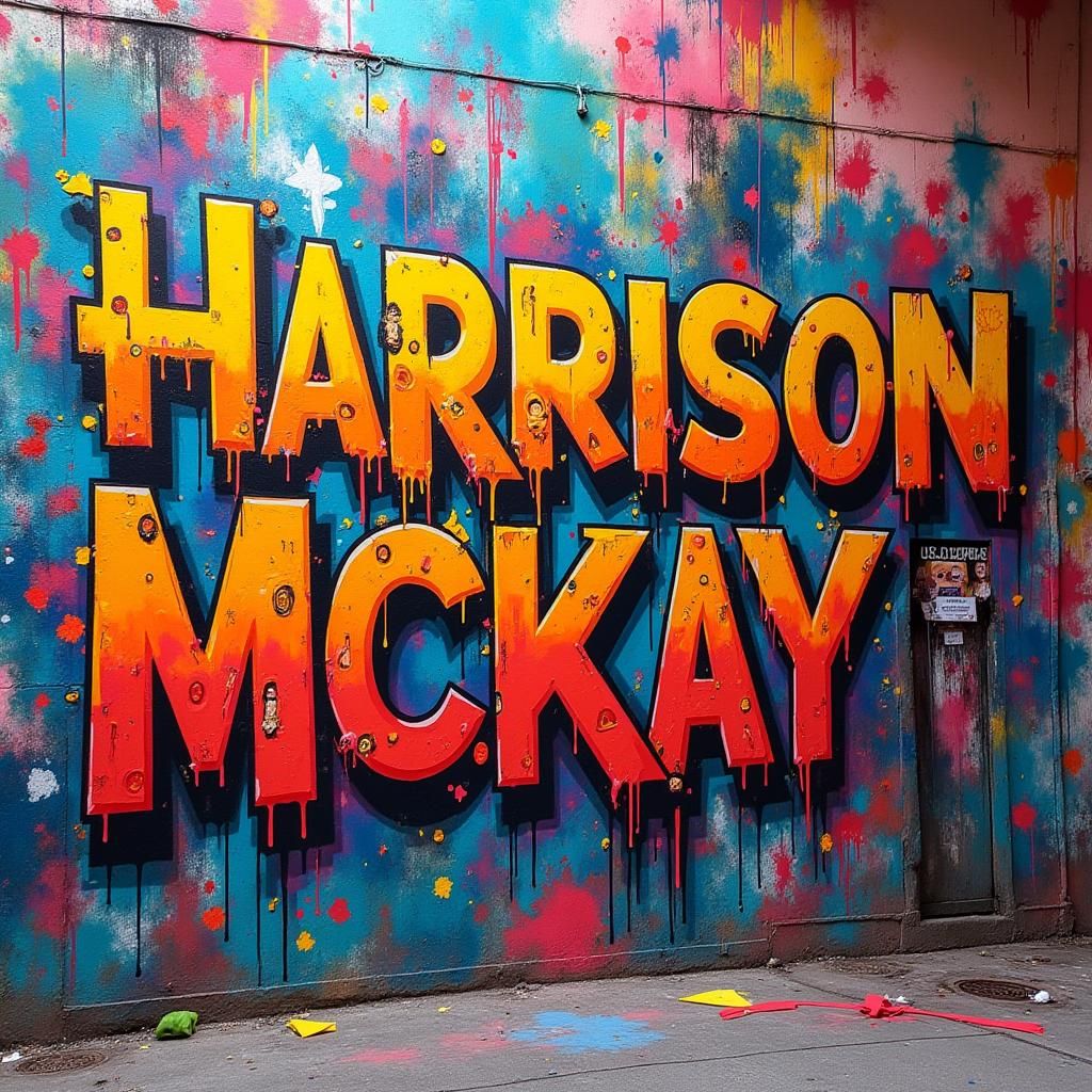 Urban Graffiti Art: "Harrison Mckay" in Cyberpunk Style