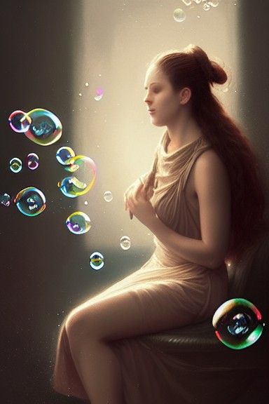 Woman with bubbles