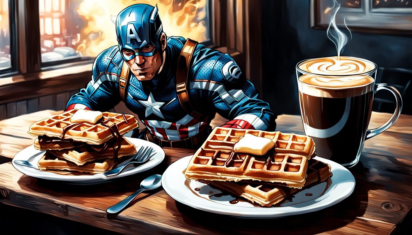 Captain America Waffles: Comic Book Art
