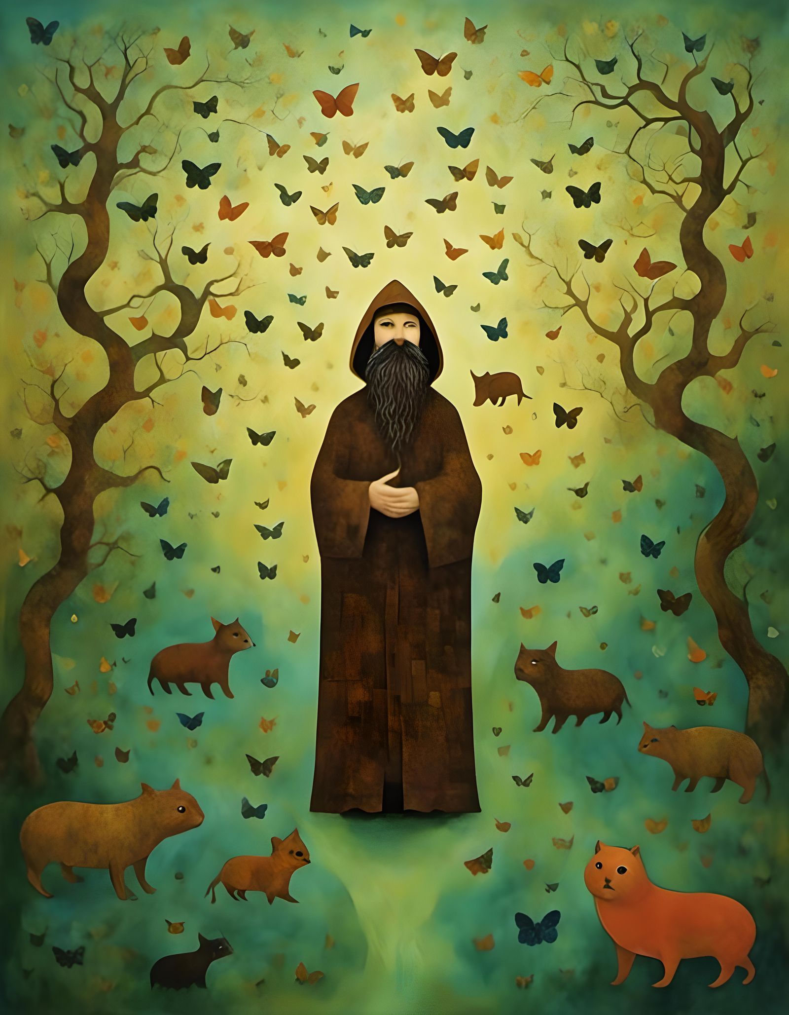 Pagan Rain Prayer in Surrealist Garden