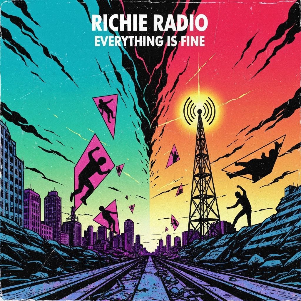 Album Cover: Everything Is Fine in Graphic Novel Style