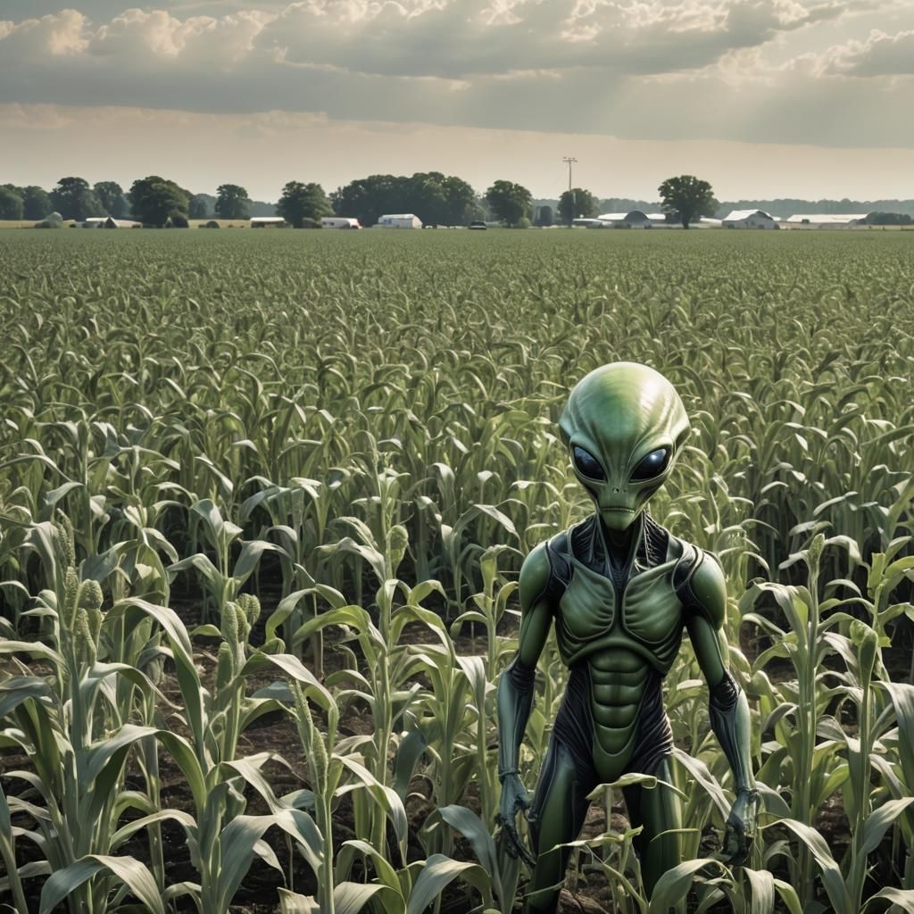 Science Fiction Alien Invasion of Farm