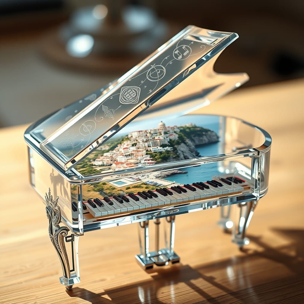 Crystal Piano Reveals a Perched Coastal Town