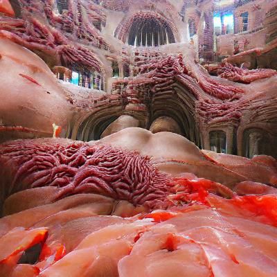 Biomechanical Flesh Cathedral Interior