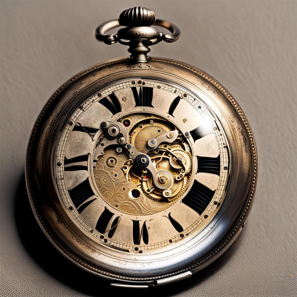 Silver 19th Century Pocket Watch with Engraved Details