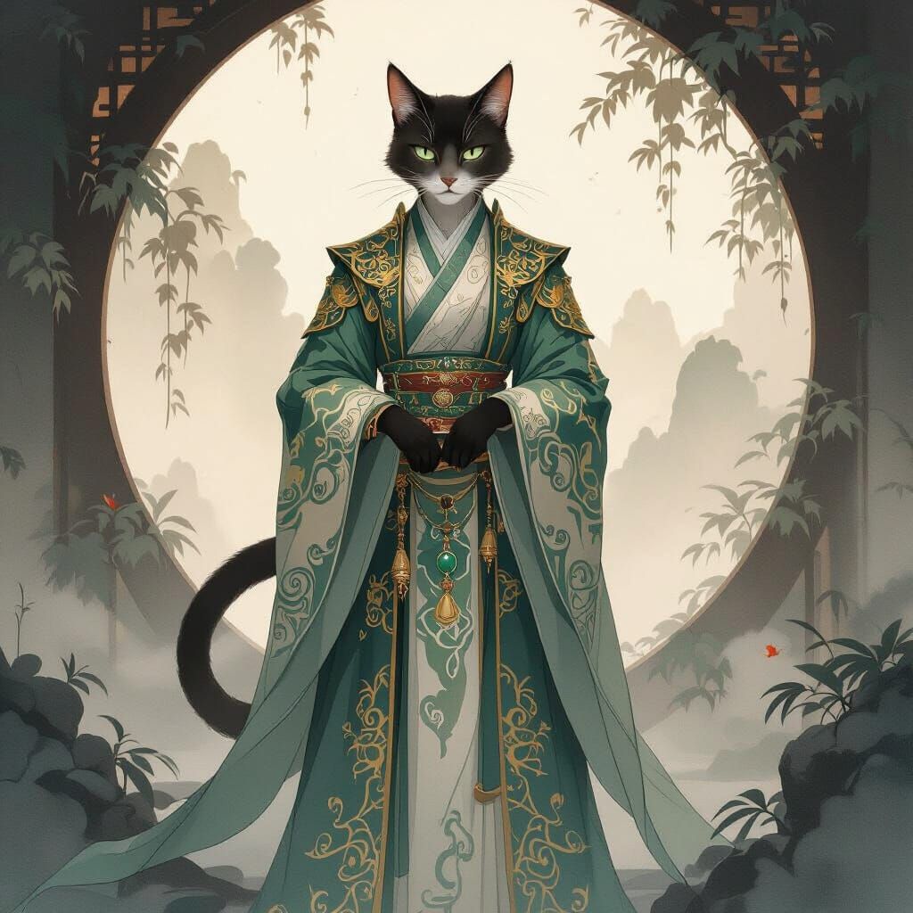 Chinese Cat Noble in Watermark Style
