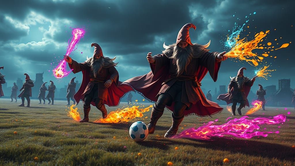 Yetis Play Wizard Soccer: A Dark Fantasy Concept
