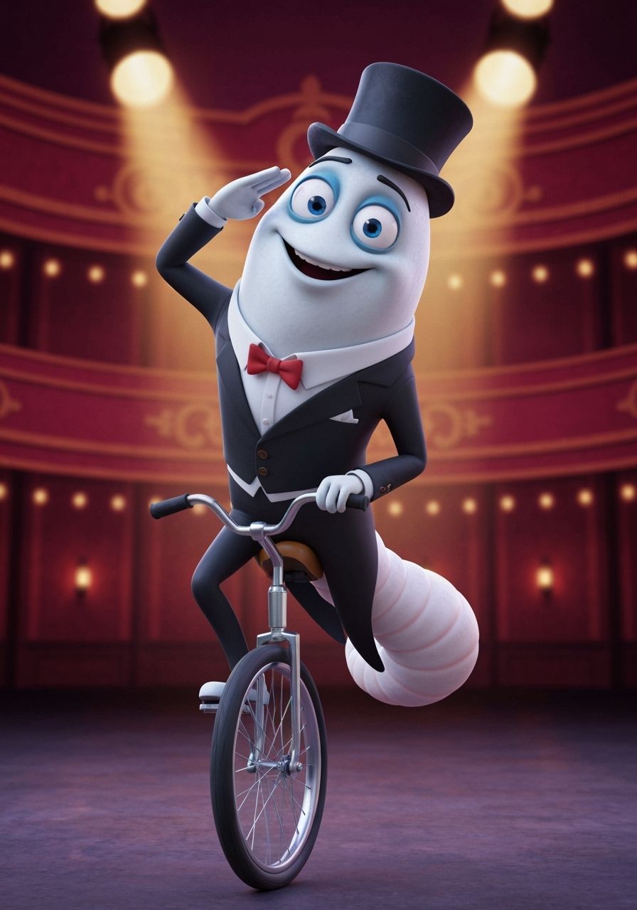 Maggot in Top Hat Performing on Stage