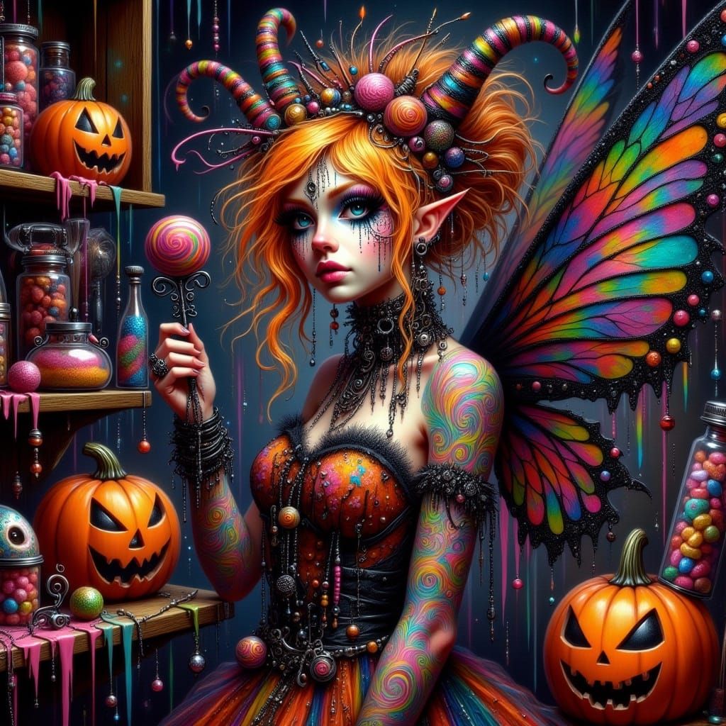 Licorice Fairy Punk in Halloween Candy Store