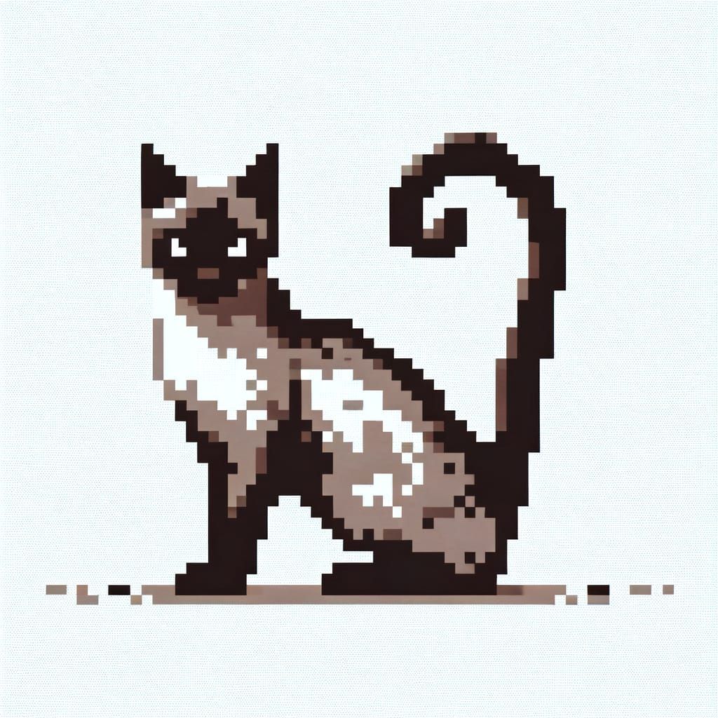 Whimsical Siamese Cat in ASCII Art