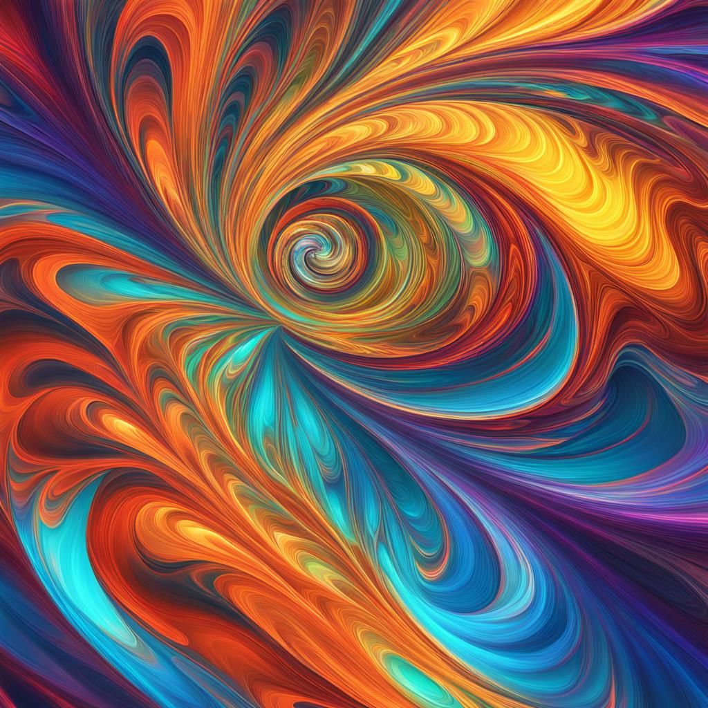 Colorful Liquid Swirls in Fractal Abstraction