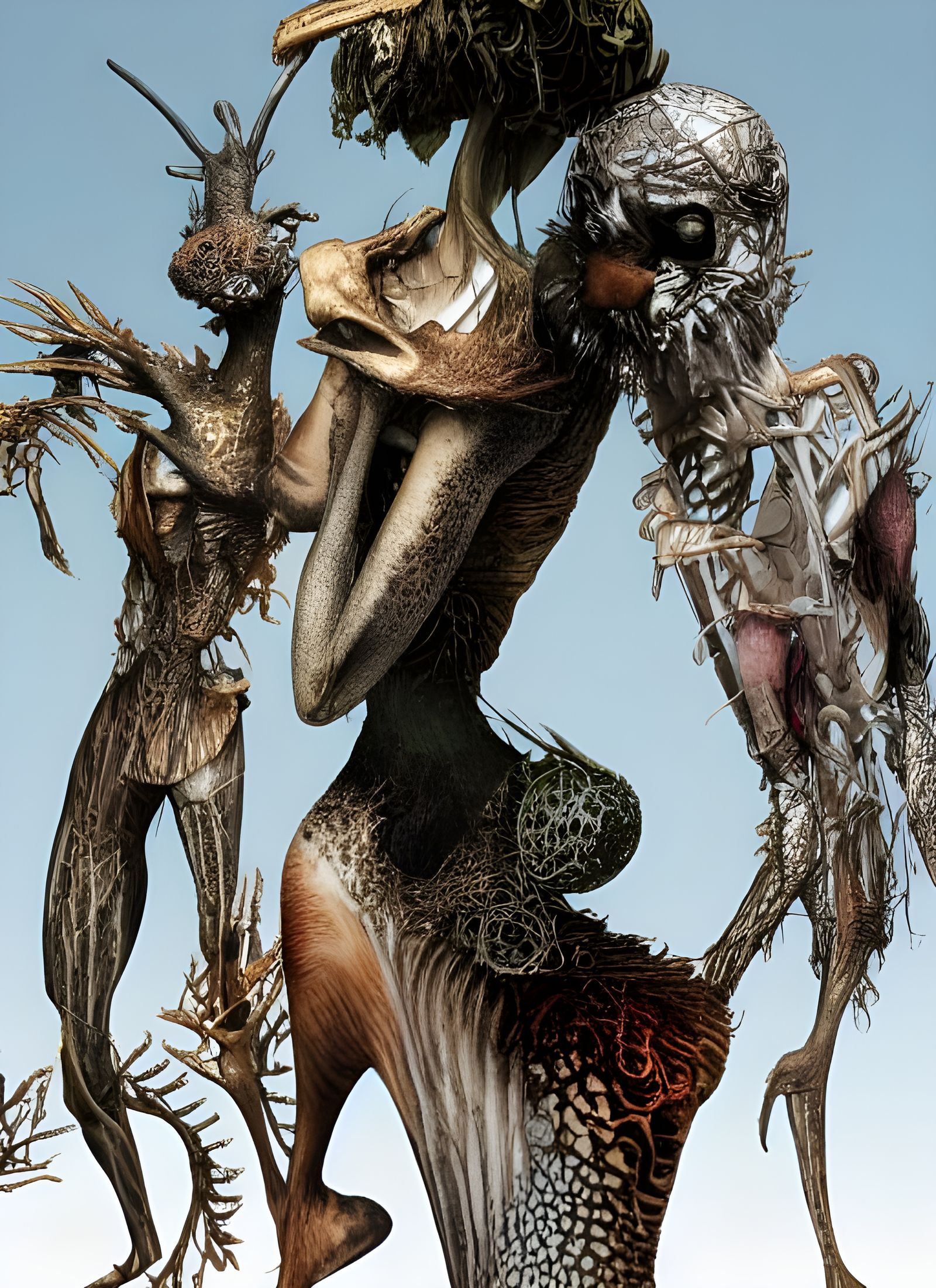 Futuristic Cityscape with Bizarre Creatures